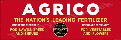 #ad Agrico The Nations Leading Fertilizer 6quot; x 18quot; Metal Sign $19.99