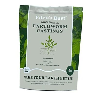 #ad #ad Eden’s Best Worm Castings Organic Fertilizer 100% Organic Fertilizer 5 Pound $32.95
