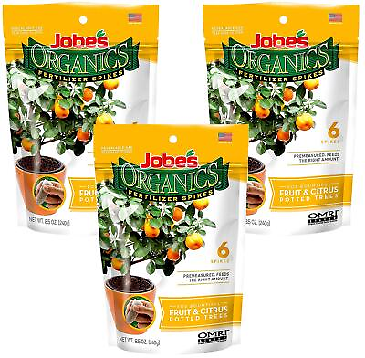#ad Jobe’s Organics Fruit amp; Citrus Tree Fertilizer Spikes 3 5 5 Time Release Fer... $38.97
