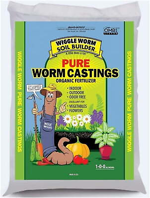 #ad Wiggle Worm 100% Pure Organic Worm Castings 12LB Fertilizer for Houseplants $25.88