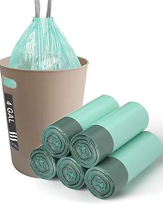 #ad #ad 200 Counts Compostable Trash Bags 4 Gallon Drawstring Trash Bags Ultra Strong $33.99