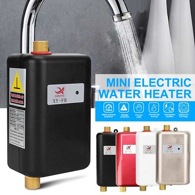 3000W Bathroom Electric Tankless Instant Hot Water Heater Under Sink Tap Kitchen $54.99