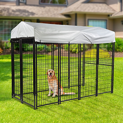 COZIWOW Outdoor Large Dog Run Kennel Heavy Duty Playpen W Roof amp; Side Door House $199.99