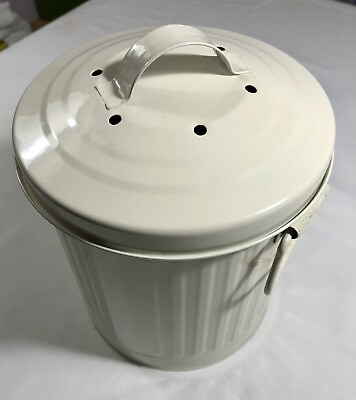 #ad Countertop Tabletop Composter Lidded With Charcoal Filter Metal Construction $14.99