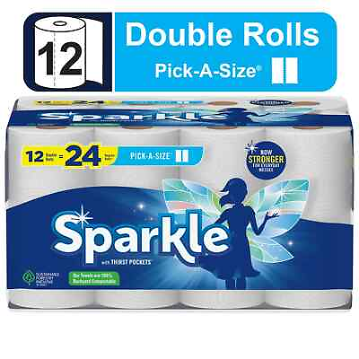 Sparkle Pick a Size Paper Towels White 12 Double Rolls $12.49