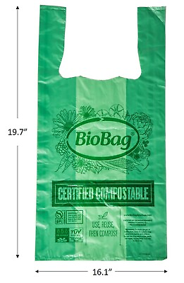 #ad BioBag USA 100% Certified Compostable Shopping Bags 500ct RegSHOP $69.99