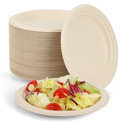 #ad Compostable Plates 125 Pack 6 Inch Paper Plates Disposable Small Paper Plat... $21.96