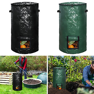 #ad #ad Garden Compost Bin Bag 34 Gallon Reusable Yard Waste Bags Collapsible Lawn qiiNE $18.29