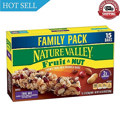 #ad Nature Valley Chewy Fruit and Nut Granola Bars Trail Mix 1.2 oz 15 ct $11.84