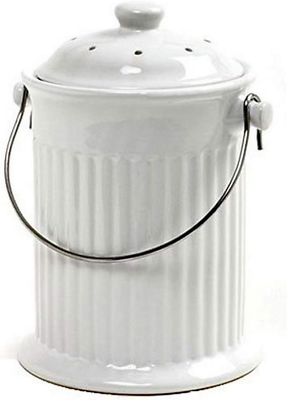 White 1 Gallon Ceramic Compost Keeper One Size $48.99