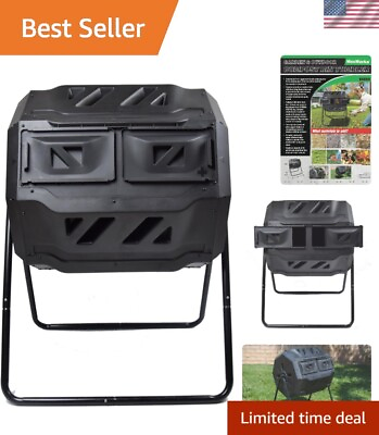 #ad Space Saving Compost Bin Tumbler with Dual Chambers for Efficient Composting $104.87