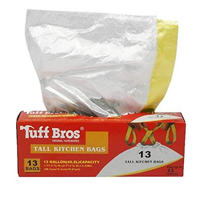 Tall Kitchen Bags 13 Gallon Trash Bags Clear Drawstring Garbage Bags 13 Count $13.27