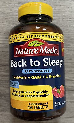 #ad Nature Made Wellblends Back To Sleep 120 Fast Dissolve Berry Tablets 6 2024 $23.94