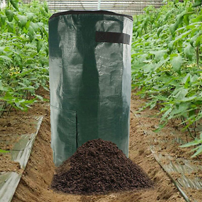 Organic Garbage Kitchen Garden Compost Bag Eco Friendly PE Cloth Compost BLK $9.65
