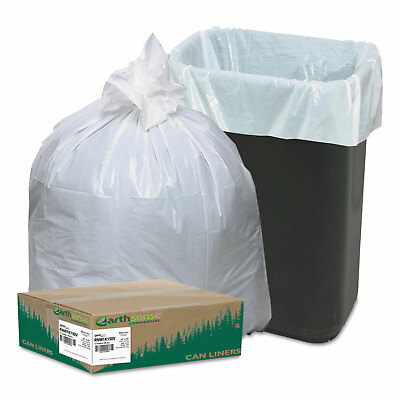 Earthsense Recycled Tall Kitchen Bags 13 16gal .8mil 24 x 33 White 150 Bags Box $21.46