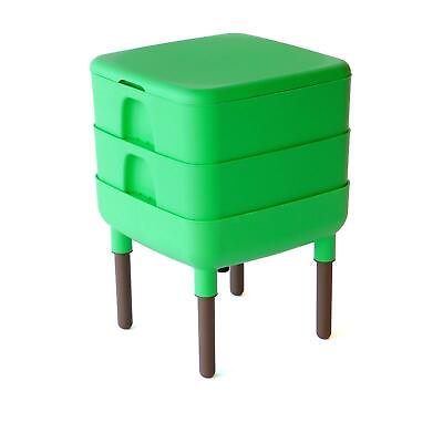 #ad The Essential Living Composter 2 Tray Worm Composter Green $112.77