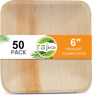 #ad #ad Raj Eco Compostable Palm Leaf Plates like Bamboo Plates Disposable 6 Inch S... $29.99