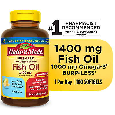 #ad Nature Made Ultra Omega 3 Fish Oil 1400 mg Softgels Fish Oil Supplements 100 $21.98