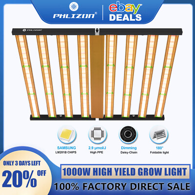 #ad 1000W LED Plant Grow Light Bar Full Spectrum Hydroponics for Indoor Plants 6x6ft $479.20