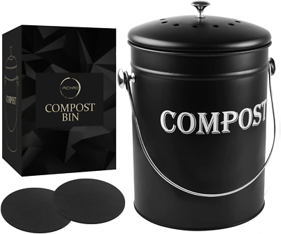 #ad Compost Bin Kitchen 1.3 Gallon Smell Free Charcoal Filter Countertop Compost Bin $37.99