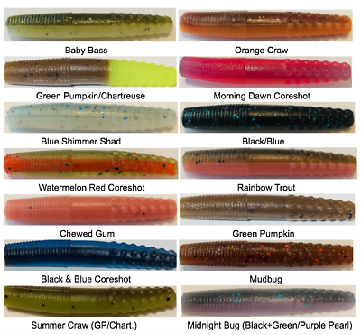 10 pk 2.75quot; Ned Rig Worms 28 colors Finesse Soft Plastic bait lure $2.75
