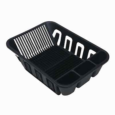 2 Piece Plastic Kitchen Sink Dish Drying Rack With Slide Out Drip Drainer Tray $11.99