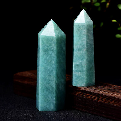 #ad 1Pc 80 90cm Natural Amazonite Tower Point Quartz Crystal Wand Healing Stone $8.99