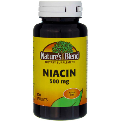 #ad 6 Pack Nature#x27;s Blend Niacin Tablets 500 mg 100 Ct $45.22
