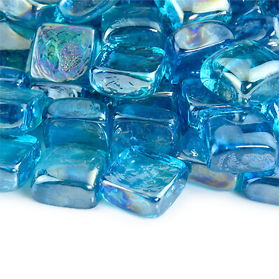 #ad Tahitian Blue Fire Glass Cubes for Indoor and Outdoor Fire Pits or Fireplaces $149.99