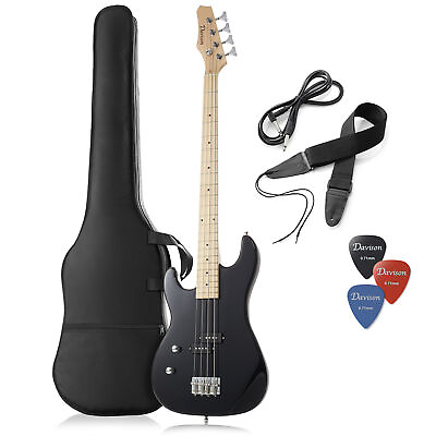 Left Handed Electric Bass Guitar Full Size Beginner Kit with Gig Bag $132.99