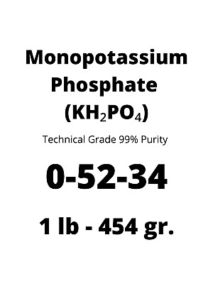 MKP Monopotassium Phosphate 0 52 34 1 Pound KH2PO4 Bloom Boost Fertilizer $16.99