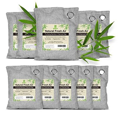 #ad 10 Pack Bamboo Charcoal Nature Fresh Air Purifying Bags Activated Charcoal Bags $26.29