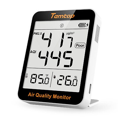 #ad #ad Temtop S1 Thermometer Indoor Hygrometer w PM2.5 Air Quality Monitor AQI Detector $32.99