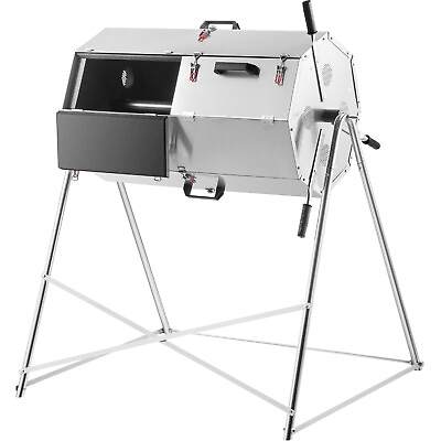 VEVOR Compost Tumbler 400L Dual chamber Composter Rotating Outdoor Compost Bin $404.99