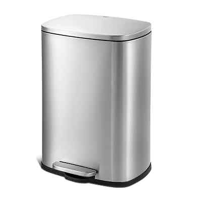 13.2 gallon Trash Can Stainless Steel Step On Kitchen Garbage Can Silver $50.00