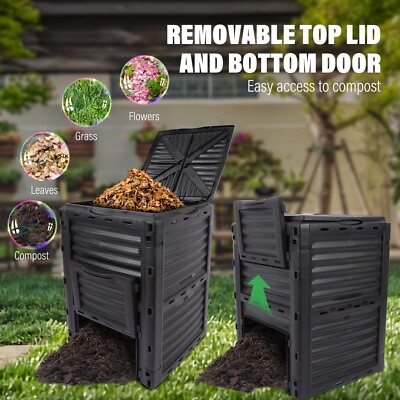 #ad #ad 80 Gallon Garden Compost Bin Fast Creation of Fertile Soil Composter Black $68.00