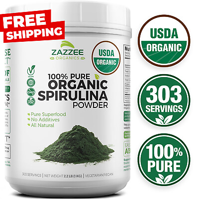 Organic Spirulina Powder 2.2 Pounds 1 KG 100% Pure Non GMO USDA Non Irradiated $33.97