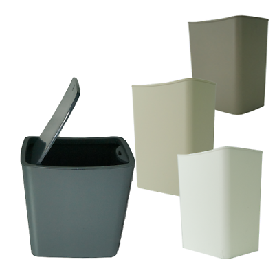 Plastic Trash Can Kitchen Wastebasket with Press Type Lid Garbage Container Bin $8.54