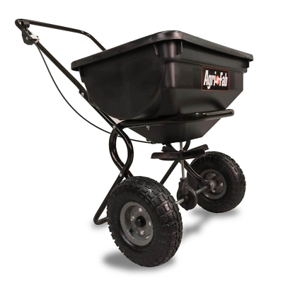 #ad #ad Fertilizer Spreader Broadcast Seed Lawn Pneumatic Tires 85 lb. Push Hopper New $137.31