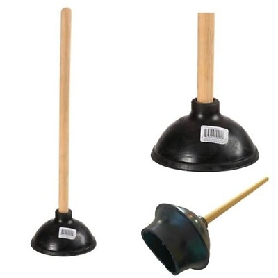 Bathroom Toilet Plunger Clog Remover Strong Rubber Flange Pump Suction Cup Long $11.99