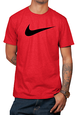 Nike Men#x27;s Short Sleeve Swoosh Logo Printed T Shirt Gray Purple Blue White Red S $19.95