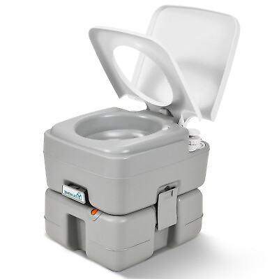 #ad #ad Portable Camping Toilet 3.96 Gallon 15 L ‎‎Handle Flush Commode RV Potty Toilet $80.99
