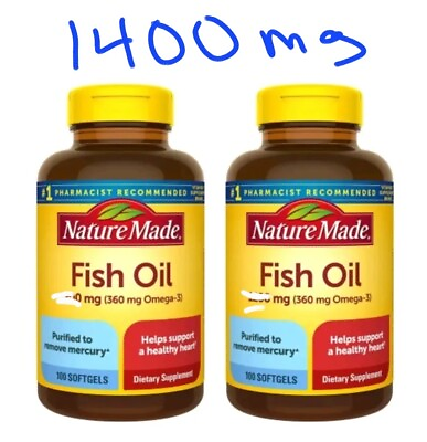 #ad Nature Made Burp Less Ultra Omega 3 Fish Oil 1400mg Softgels 65 Count 2 Pack $15.99