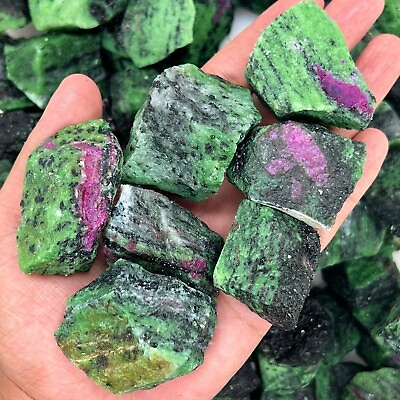 Raw Rough Ruby Zoisite Stone Large Chunks Healing Energy Crystal Mineral Rocks $7.99