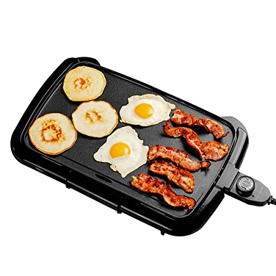Ovente Electric Indoor Kitchen Griddle 16 x 10 Inch Nonstick Flat Cast Iron 1200 $35.65