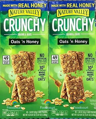 #ad 2 Packs Nature Valley Oats #x27;n Honey Crunchy Granola Bars 49 ct 73.01oz Each Pack $46.99