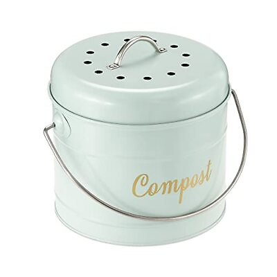 #ad Kitchen Compost Bin 0.8 Gallon 3.2 L Metal Countertop Indoor Composter For Cou $37.17
