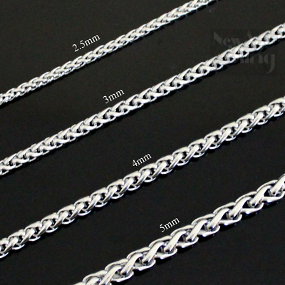 Stainless Steel Keel Wheat Braided Chain Bracelet Necklace Men Women 16quot; 26quot; $6.25