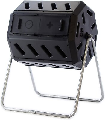 #ad Dual Chamber Tumbling Composter Canadian Made 100% Recycled Resin Black 37 Gal $79.30