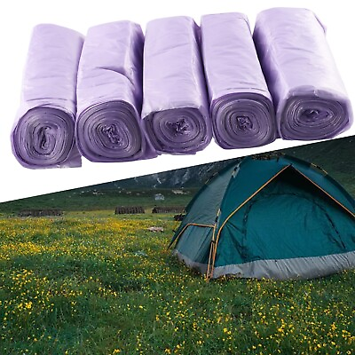 #ad #ad 5 Rolls Portable Camping Festival Toilet Home Clean Composting Biodegradable Bag $8.67